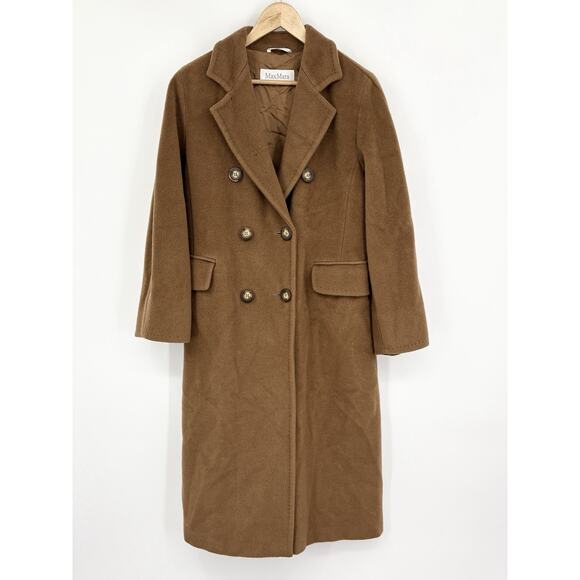 Max Mara Coat Womens 6 Wool Cashmere Double Breasted Overcoat Trench Old Money - Picture 1 of 15